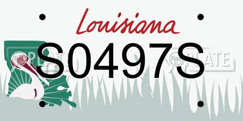 S0497S Louisiana License Plate