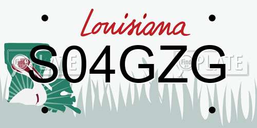 S04GZG Louisiana License Plate