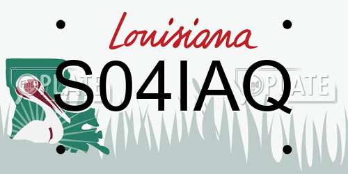 S04IAQ Louisiana License Plate
