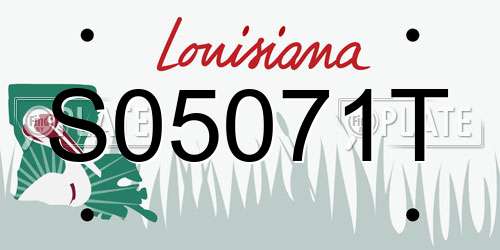 S05071T Louisiana License Plate