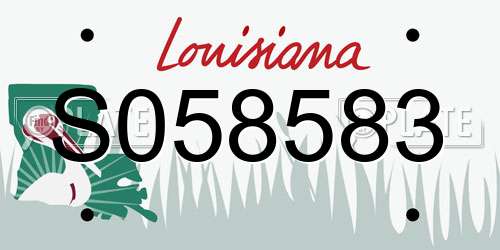 S058583 Louisiana License Plate