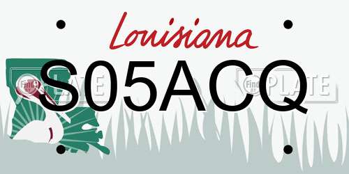 S05ACQ Louisiana License Plate
