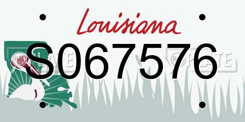 S067576 Louisiana License Plate