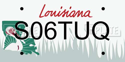 S06TUQ Louisiana License Plate