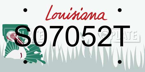 S07052T Louisiana License Plate