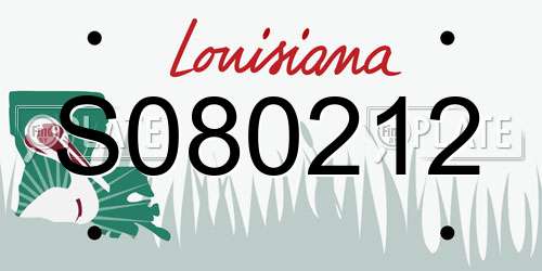 S080212 Louisiana License Plate