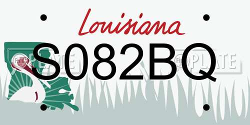 S082BQ Louisiana License Plate
