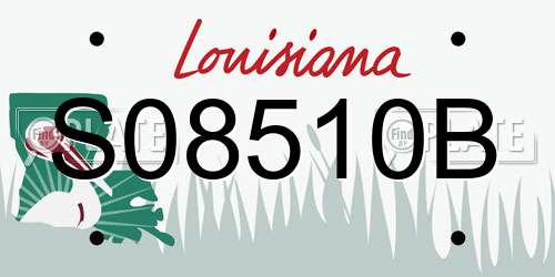 S08510B Louisiana License Plate