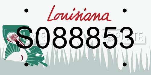 S088853 Louisiana License Plate