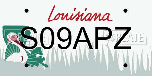 S09APZ Louisiana License Plate