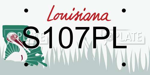 S107PL Louisiana License Plate