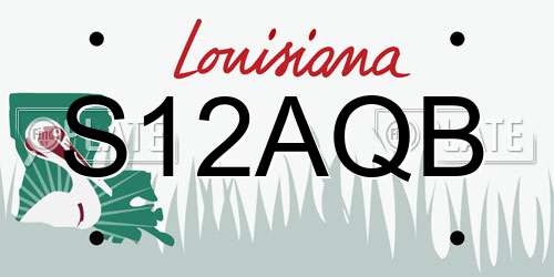 S12AQB Louisiana License Plate