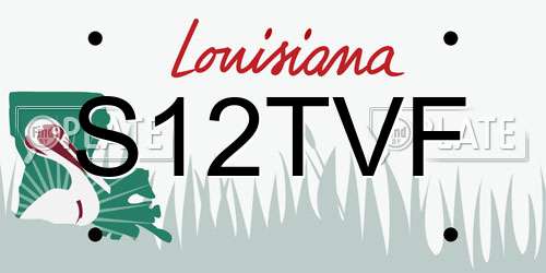 S12TVF Louisiana License Plate