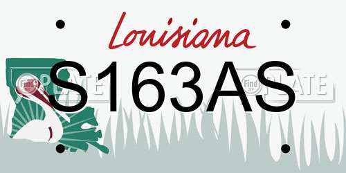 S163AS Louisiana License Plate