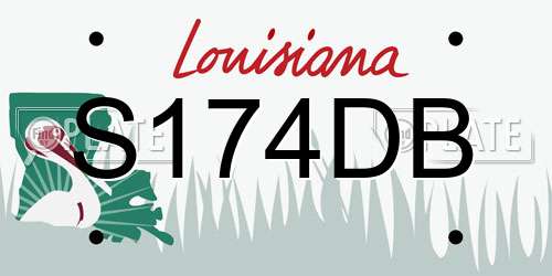 S174DB Louisiana License Plate
