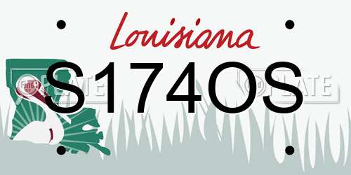 S174OS Louisiana License Plate