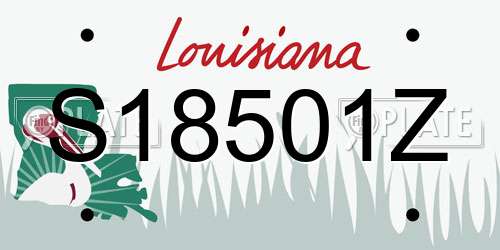 S18501Z Louisiana License Plate