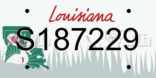 S187229 Louisiana License Plate