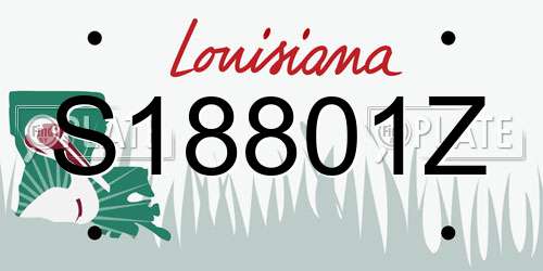 S18801Z Louisiana License Plate