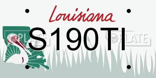 S190TI Louisiana License Plate