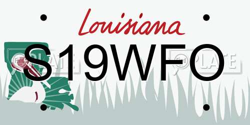 S19WFO Louisiana License Plate