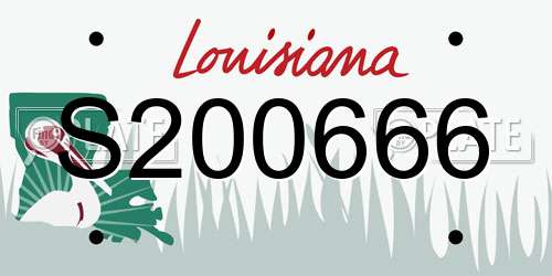 S200666 Louisiana License Plate