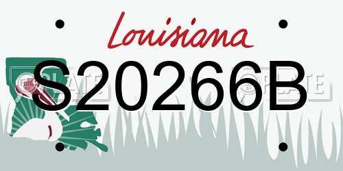 S20266B Louisiana License Plate