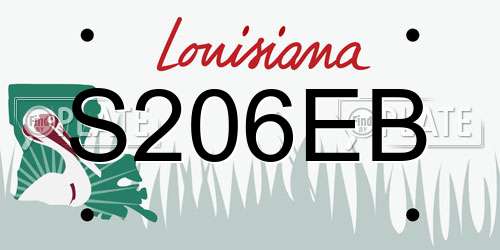 S206EB Louisiana License Plate