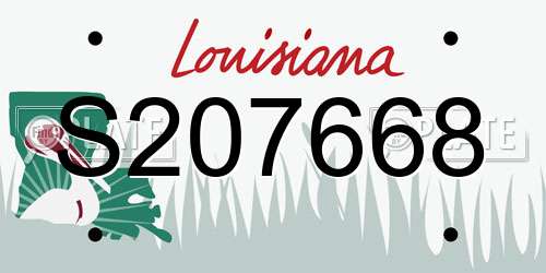 S207668 Louisiana License Plate