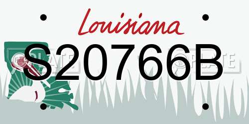 S20766B Louisiana License Plate