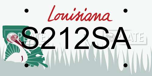 S212SA Louisiana License Plate