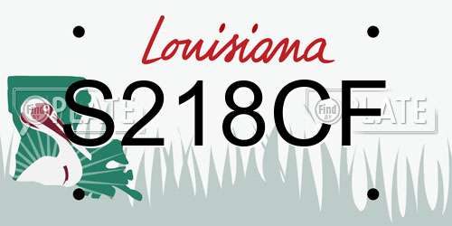 S218CF Louisiana License Plate