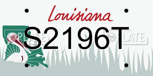 S2196T Louisiana License Plate