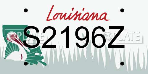 S2196Z Louisiana License Plate