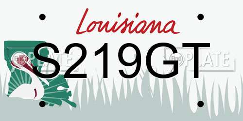 S219GT Louisiana License Plate