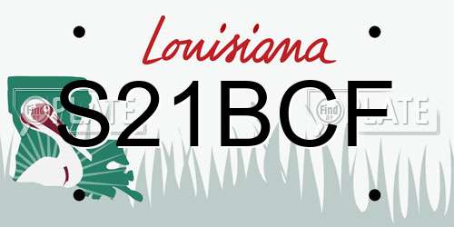 S21BCF Louisiana License Plate