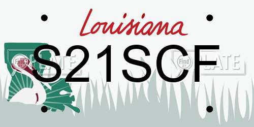 S21SCF Louisiana License Plate