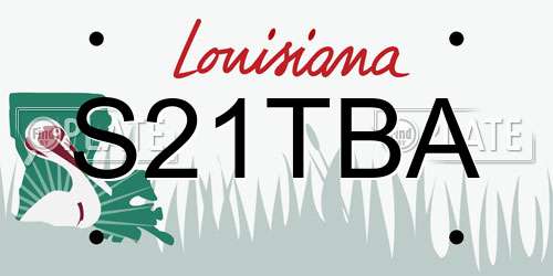 S21TBA Louisiana License Plate