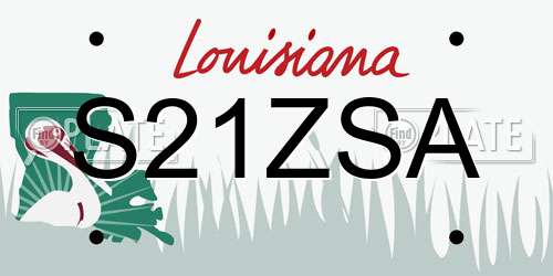 S21ZSA Louisiana License Plate