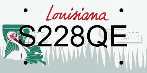S228QE Louisiana License Plate