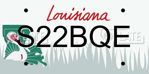 S22BQE Louisiana License Plate