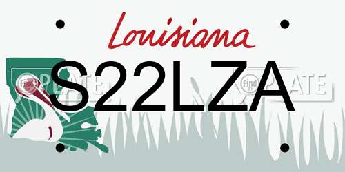 S22LZA Louisiana License Plate