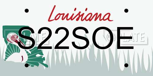 S22SOE Louisiana License Plate