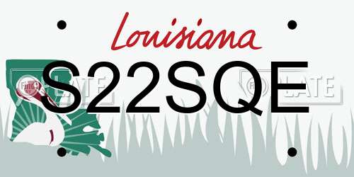 S22SQE Louisiana License Plate
