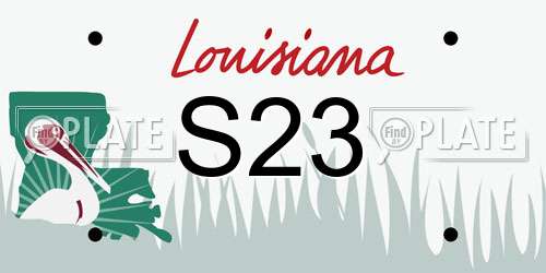 S23 Louisiana License Plate