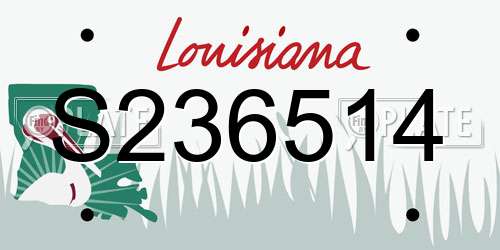 S236514 Louisiana License Plate