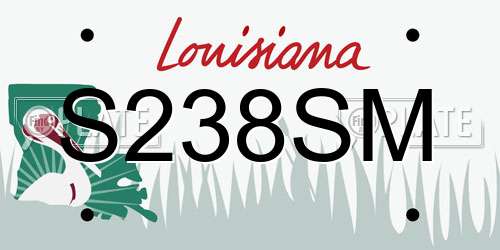 S238SM Louisiana License Plate
