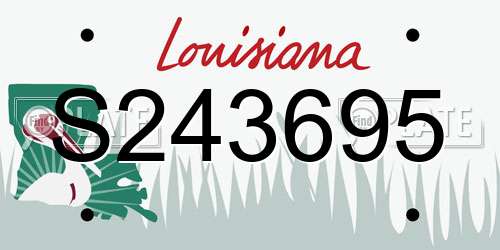 S243695 Louisiana License Plate