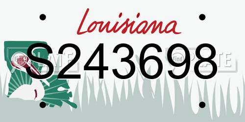 S243698 Louisiana License Plate