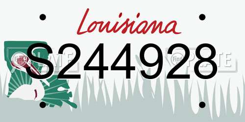 S244928 Louisiana License Plate